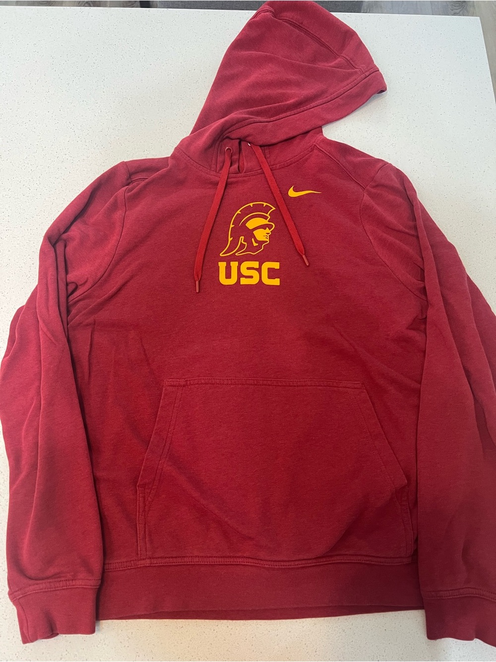 Nike USC Cardinal Red Hooded Sweatshirt with Gold Logo